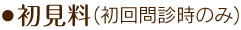 初見料(初回問診時のみ)